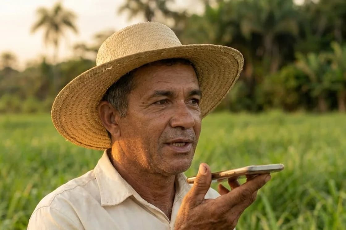 Uma conversa do FarmerChat no idioma do próprio agricultor
